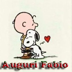 tanti auguri Fabio Snoopy abbraccio cuore