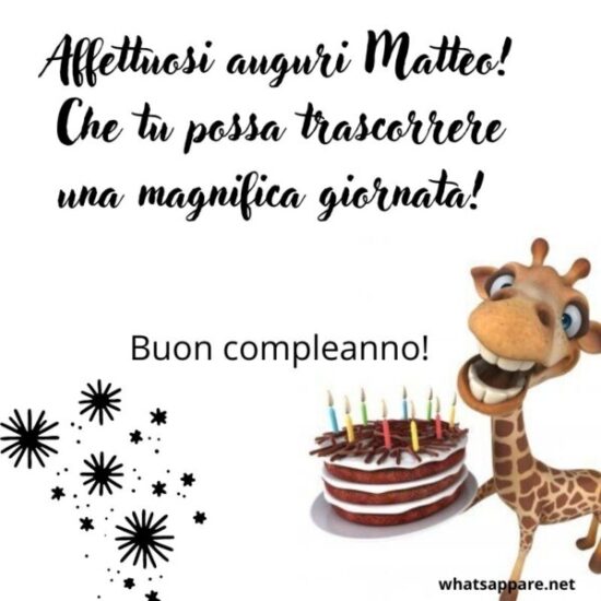 Immagini divertenti Cartoline buon compleanno Matteo