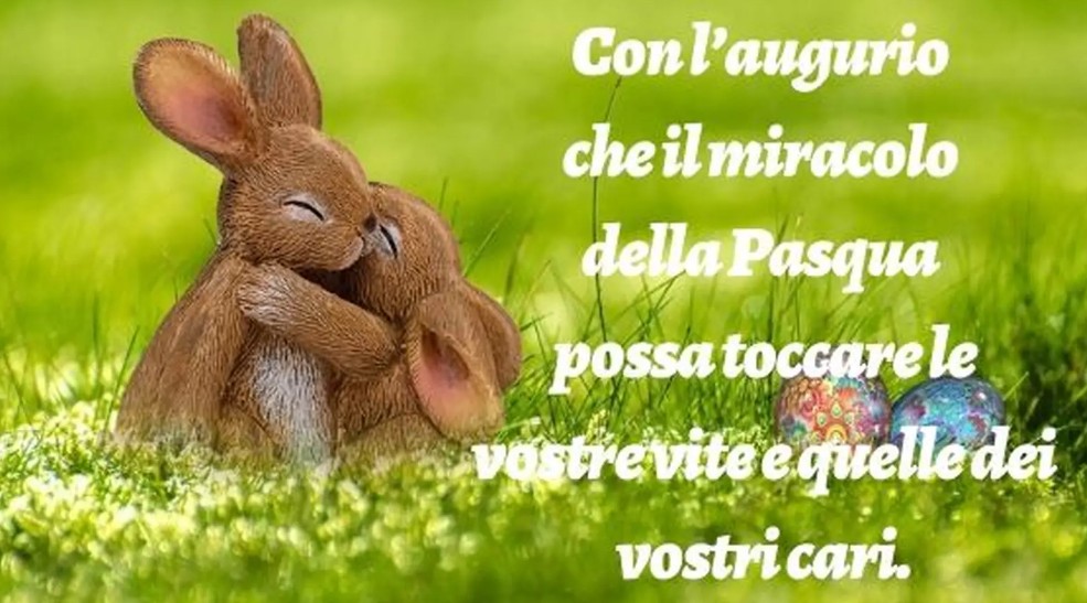 Tanti auguri di Buona Pasqua uova conigli