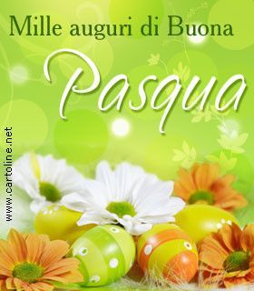 Tanti auguri di Buona Pasqua uova fiori