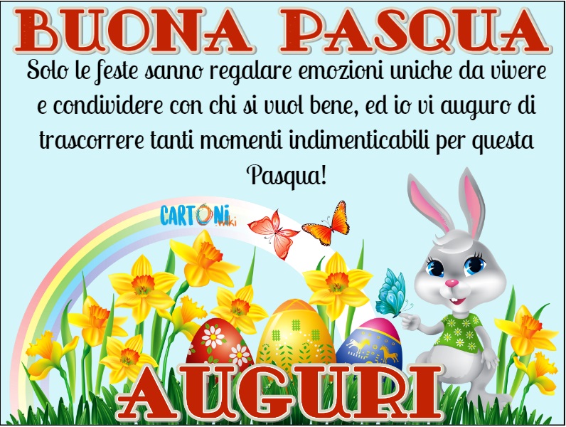 Tanti auguri di Buona Pasqua uova coniglietto