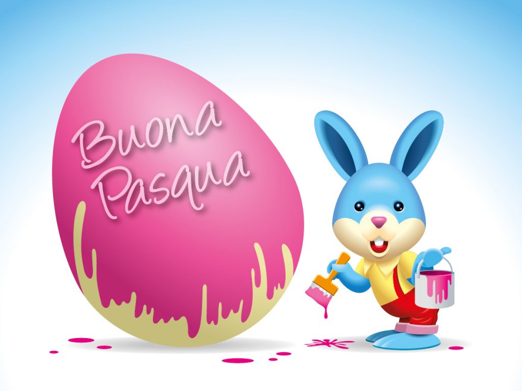 Tanti auguri di Buona Pasqua uova coniglio