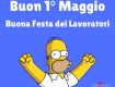 auguri immagini divertenti Buon 1 Maggio Buona Festa dei Lavoratori Homer Simpsons