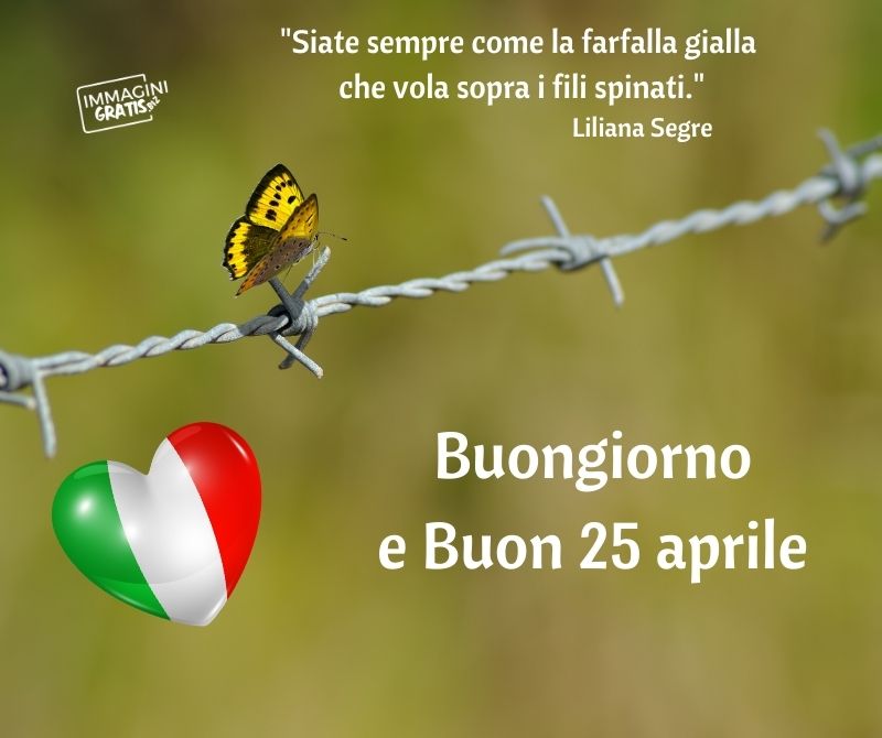 Buon 25 Aprile Buona Festa della Liberazione bandiera italiana