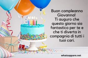 buon compleanno Giovanna torta candeline palloncini