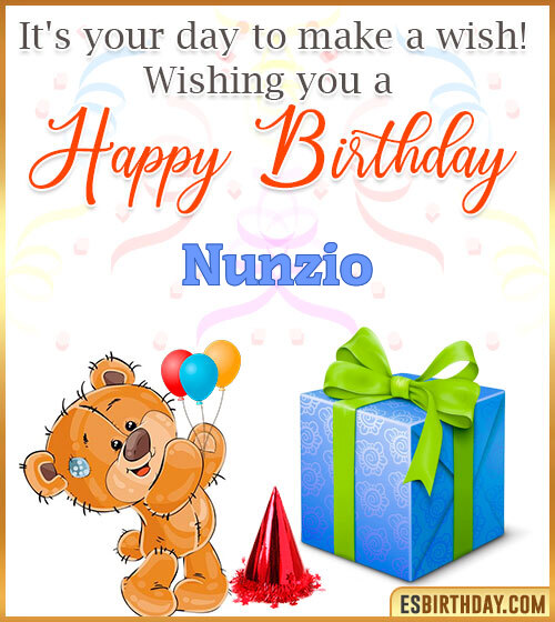 immagini buon compleanno happy birthday Nunzio regali palloncini orso bear Teddy