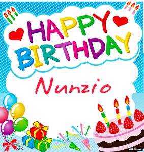 immagini buon compleanno happy birthday Nunzio torta candeline palloncini