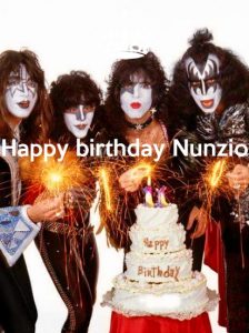 immagini buon compleanno happy birthday Nunzio Kiss rock torta candeline