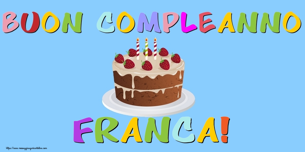 auguri buon compleanno Franca torta candeline fragole