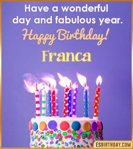 auguri buon compleanno Franca happy birthday torta candeline