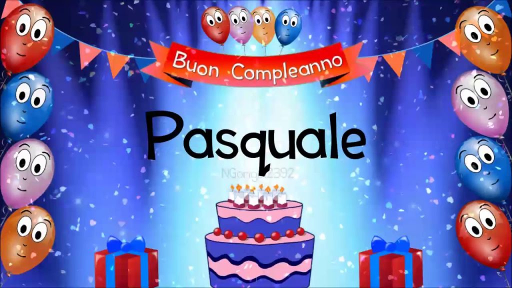 buon compleanno Pasquale regali torta candeline palloncini