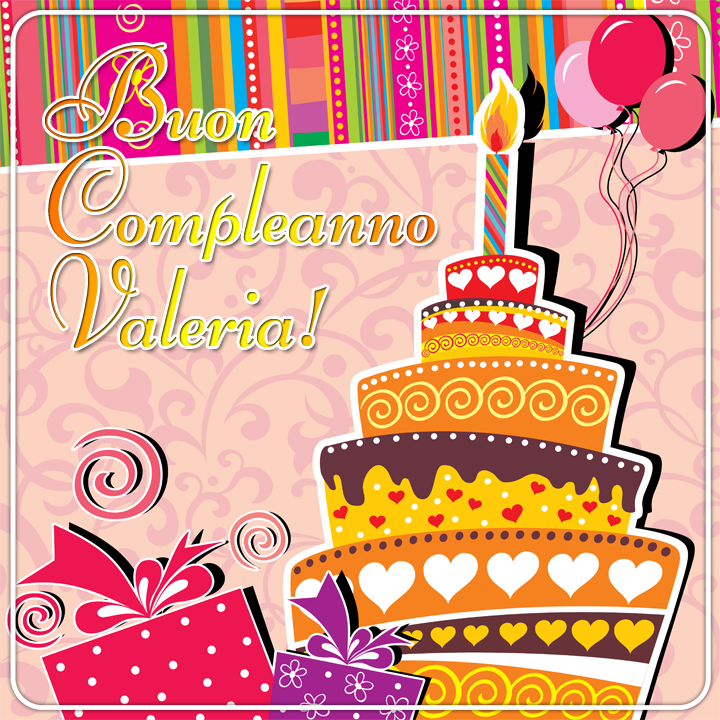 buon compleanno Valeria torta candeline regalo