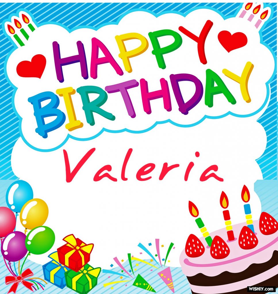 buon compleanno happy birthday Valeria torta candeline palloncini