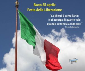 Buon 25 Aprile Buona Festa della Liberazione bandiera italiana
