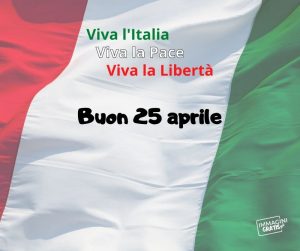Buon 25 Aprile Buona Festa della Liberazione bandiera italiana