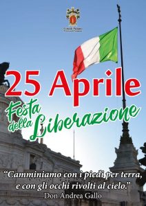 Buon 25 Aprile Buona Festa della Liberazione bandiera italiana