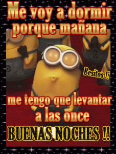 GIF de Buenas Noches chistosos Minions