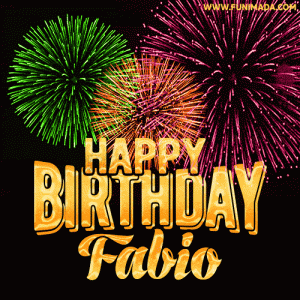 gif buon compleanno Fabio happy birthday fuochi artificio