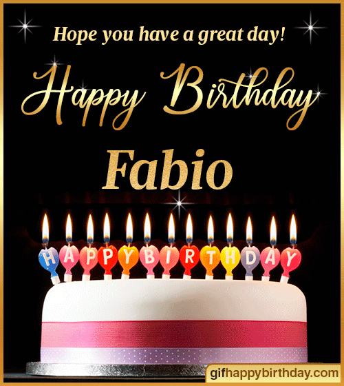 gif buon compleanno Fabio torta candeline happy birthday