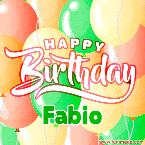 gif buon compleanno Fabio palloncini happy birthday