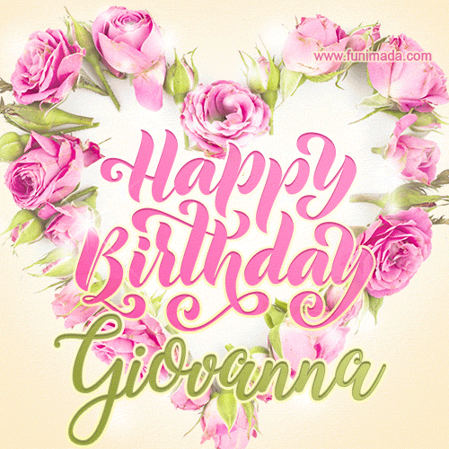 gif buon compleanno happy birthday Giovanna cuore fiori
