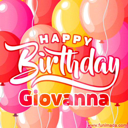 gif buon compleanno happy birthday Giovanna palloncini