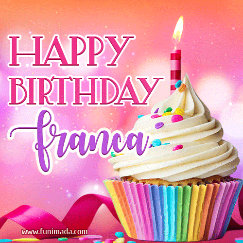 gif buon compleanno Franca happy birthday torta candeline