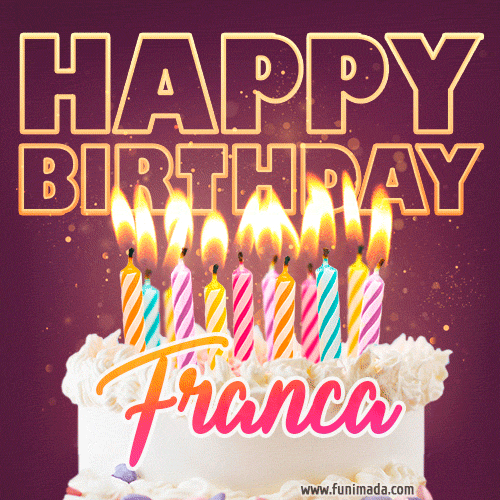 gif buon compleanno Franca happy birthday torta candeline