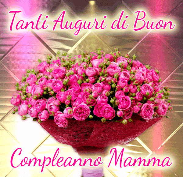 gif buon compleanno mamma fiori rose rosse