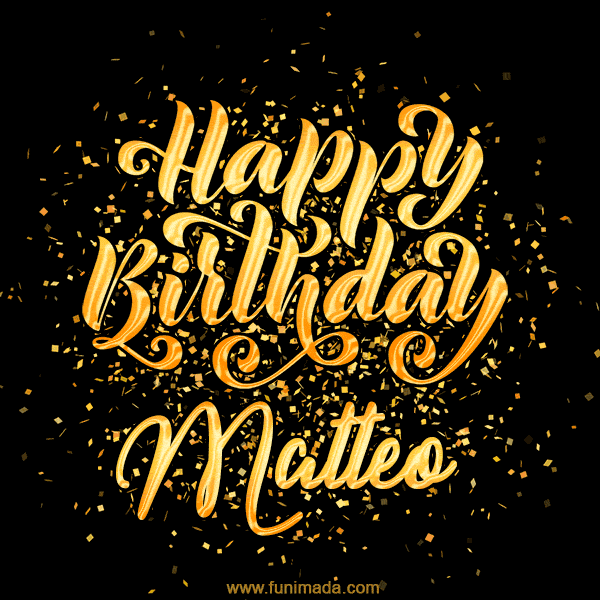GIF auguri di buon compleanno Matteo fuochi d'artificio