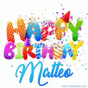 GIF auguri di buon compleanno Matteo festa
