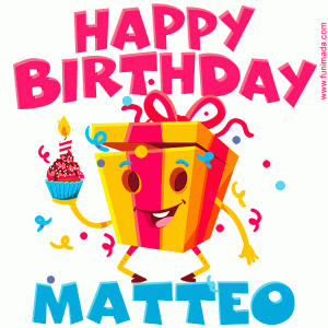 GIF auguri di buon compleanno Matteo festa regalo