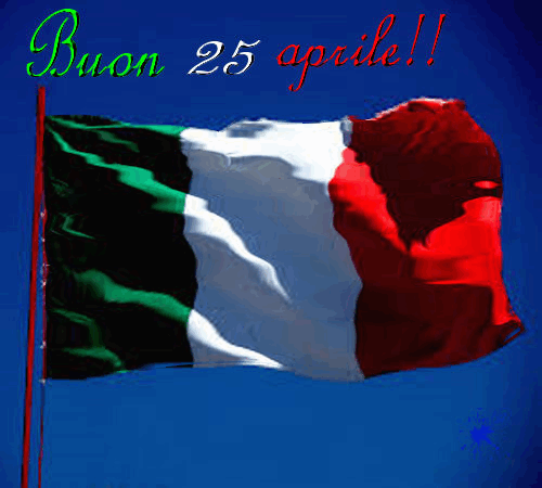 gif Buon 25 Aprile Buona Festa della Liberazione bandiera