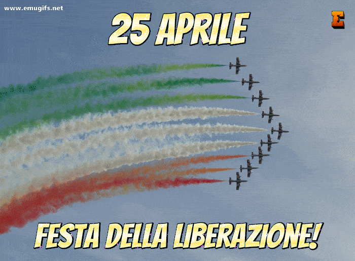 gif Buon 25 Aprile Buona Festa della Liberazione frecce tricolore