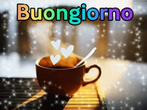 GIF Buongiorno col cuore caffè