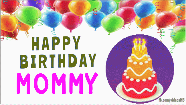 gif buon compleanno happy birthday mamma mom torta palloncini