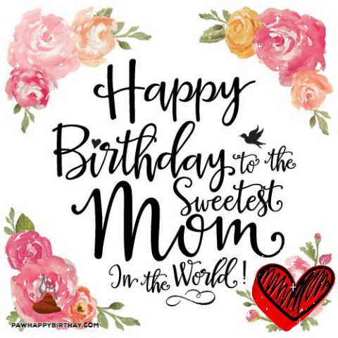 gif buon compleanno happy birthday mamma mom fiori cuore