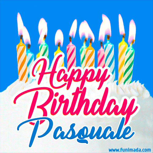 gif buon compleanno happy birthday Pasquale torta candeline