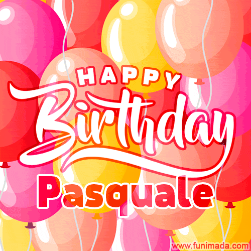 gif buon compleanno happy birthday Pasquale palloncini