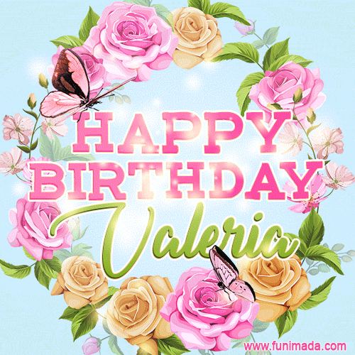 gif buon compleanno happy birthday Valeria rose fiori