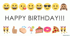 GIF Happy Birthday buon compleanno emoji emoticon faccine whatsapp