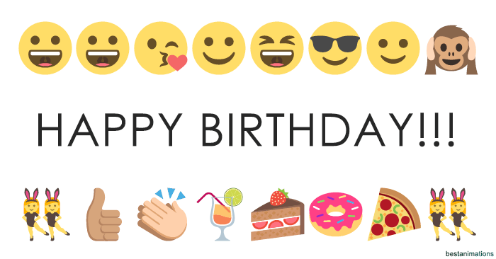 GIF Happy Birthday buon compleanno emoji emoticon faccine whatsapp
