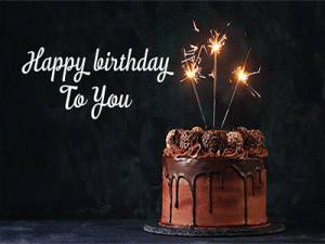 GIF Happy Birthday buon compleanno stelle filanti torta