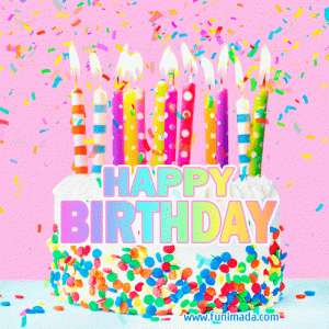 GIF Happy Birthday buon compleanno torta candeline