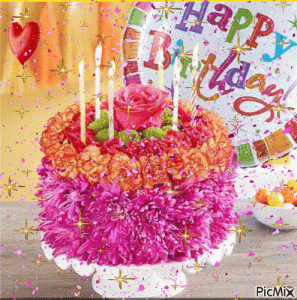 GIF Happy Birthday buon compleanno torta candeline