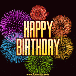 GIF Happy Birthday buon compleanno fuochi d'artificio