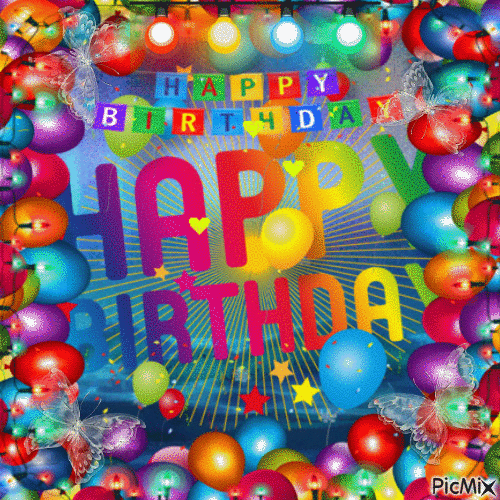 GIF Happy Birthday buon compleanno palloncini