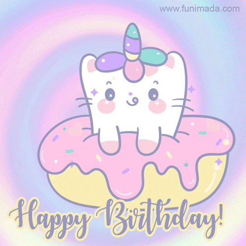 GIF Happy Birthday buon compleanno bambino bambina unicorno