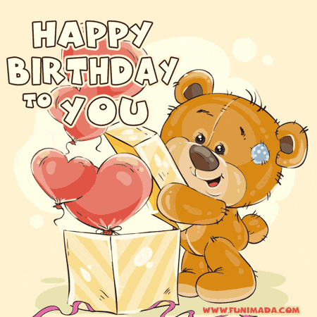 GIF Happy Birthday buon compleanno bambino bambina Teddy bear