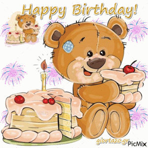GIF Happy Birthday buon compleanno bambino bambina Teddy bear